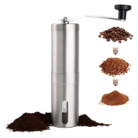 Manual Coffee Grinder Stainless Steel Manual Conical Burr Coffee Bean Grinder with Hand Crank and 18 Adjustable Settings
