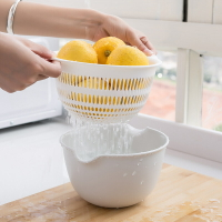 雙層鏤空水果盆洗水果瀝水籃家用水果籃創意塑料洗菜籃廚房洗菜盆