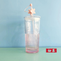 海外星巴克杯子2023粉色漸變女神立體紋款冷用玻璃吸管大容量桌面喝水杯550ml