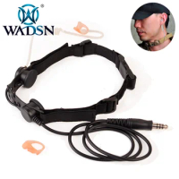 WADSN Tactical Airsoft Throat Microphone Military Headset Hunting Bodyguard Sniper Throat Mic Tube Tactical Headphones WZ033