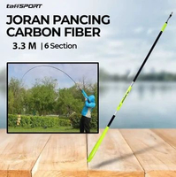TaffSPORT Joran Pancing Tegek Carbon Fiber Telescopic 6-10 Section Multi Warna 3.3 M