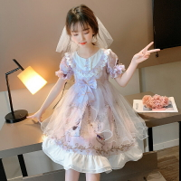 韓版女童洛麗塔連衣裙中大童lolita洋氣公主裙夏季女孩蘿莉蓬蓬裙