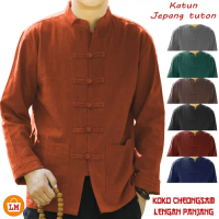 Baju Koko Pria Muslim CHEONGSAM Tuton Panjang Ip Man M-3XL / 17152 - Bata, M
