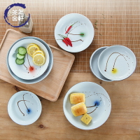 菜盤家用日式和風餐具西餐盤創意菜盤托盤圓形水果盤子陶瓷飯菜盤