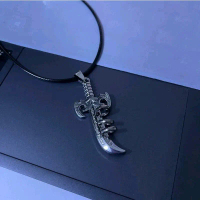 KALUNG TALI HITAM PRIA MODEL LIONTIN PEDANG ZULFIKAR Perempuan