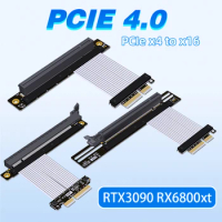ADT PCI Express 4.0 X4 To X16 RTX3090 RX6800xt Graphics Card Extension Riser Cable PCIe PCI-E 4x To 16x Adapter Jumper 5cm-100cm