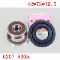 For Panasonic drum washing machine Water seal（42*72*19.5）+bearings 2 PCs（6207 6305）Oil seal Sealing ring parts