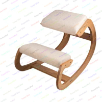 ergonomic kneeling chair with thick padding, home office chair Improving posture, computer chair rocking wooden knees