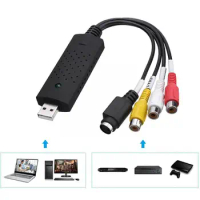 LccKaa USB Audio Video Capture Card Adapter With USB Cable USB 2.0 To RCA Video Capture Converter For TV DVD VHS Capture De S7I6