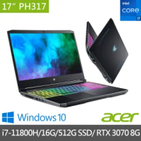 【Acer 宏碁】PH317-55-73N6 17.3吋獨顯電競筆電(i7-11800H/16G/512G SSD/GeForce RTX 3070 8G/Win10)
