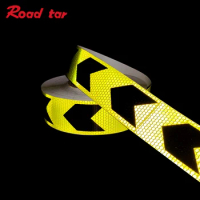 Roadstar Arrow Printed Reflective Tape Warning Tape Truck Sticker Car Body Decals Decoration Road Safety 5cmX5m/50m RS-6490P