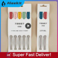 Stainless Steel Non-slip Colorful Chopsticks Food Grade Food Sticks Tableware Chinese Chopstick 5 Color Kitchen Table Tools