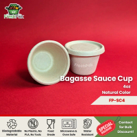 [100 Pcs] FreshPak Bagasse Sauce Cup 4 Oz Sugarcane Eco Friendly Packaging