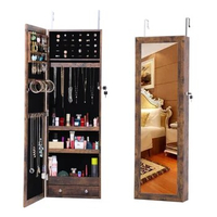 Jewelry storage mirror cabinet closet jewelry display cabinet can be hung on the door or wall 47.24*6.3*16.93 inches