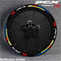 For Honda PCX150 Reflective Motorcycle Accessories Wheel tire modification Sticker Hub Decals Rim Stripe Tape PCX 150
