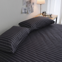 絲薇諾 MIT精梳純棉 換日線-黑 單人加大3.5尺 二件式-床包枕套組