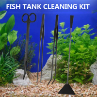 Aquarium Tools Kits Stainless Steel Aquarium Terrarium Set Aquarium Plant Tool Kit For Aquarium Fish Tank Tweezers Scissors Set
