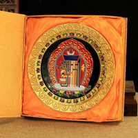 圓形圓盤十相自在時輪金剛擺件/合金鍍金彩繪/擺臺藏傳佛教用品