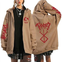 Sweater Hoodie Zipper - Berserk Gothic Premium Unisex Anak Dan Dewasa Streetwear Oversize Tebal & Ny