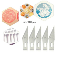 ใบมีด 50/100 ชิ้น สำหรับเครื่อง X-acto (Exacto) วัสดุ SK5 เหมาะสำหรับงานแกะสลัก งานฮอบบี้ อุปกรณ์มัล