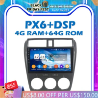 PX6 DSP IPS Car DVD Player Android 10.0 4GB +64GB GPS Google Map RDS Radio Wifi Bluetooth 5.0 For Honda CITY 2006-2011 2012 2013