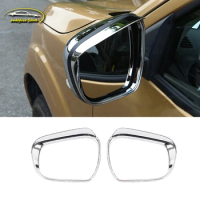 For Nissan NAVARA NP300 2014-2017 ABS Chrome Car Rearview mirror rain eyebrows protect frame Cover Trim Stickers Car Accessorie