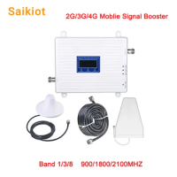 Saikiot 2G 3G 4G Cell Phone Signal Repeater Outdoor Mobile Phone Amplifier Signal Booster 900 1800 2100MHZ 4G Signal Booster