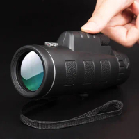 40X60 Monocular Telescope Outdoor Optics Telescopic Camping Scopes With Compass Phone Clip Tripod Survival Hunting Equipment