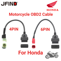 Bộ Chuyển Đổi Cáp Kết Nối, Cho Xe Máy Honda Moto OBD2 OBD 2, 4pin Và 6pin Sang 16pin OBD 2, Elm 327,
