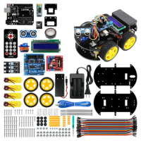 LAFVIN Multi-functional 4WD Smart Robot Car Kit for UNO R3, Ultrasonic Sensor, Bluetooth Module for Arduino with Tutorial