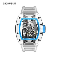 CRONUSART Mechanical Wristwatch Sapphire Series Perspective Movement Men's Automatic Mechanical Watch with Blue Inner Ring