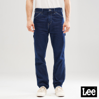 Lee 男款 工裝風高腰舒適直筒牛仔褲 中深藍洗水