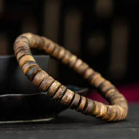 Hainan Yingge Green Qi Nan Agarwood Hand String Single Circle Piece Abacus Disc Bead Bracelet Men's Buddha Beads Submerged Level
