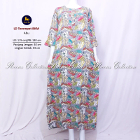Batik Kuda Mas Longdress TEROMPET Lengan 3/4 | Daster Panjang Semata Kaki 3 Kancing Depan Busui Rayo