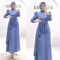 Gamis Kharisma Dress Muslim Wanita Gamis Terbaru Longdress denim Semua Ukuran