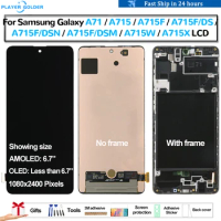 AMOLED For Samsung Galaxy A71 A715 A715F A715F/DS A715W A715X Pantalla lcd Display Touch Panel Screen Digitizer Assembly OLED
