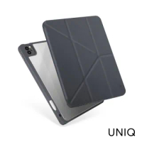 【UNIQ】New iPad Pro 12.9 5代 2021 Moven 皮革抗菌磁吸帶筆槽透明平板保護套