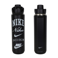 NIKE 大口徑保冷瓶 24OZ-慢跑 路跑 單車 自行車 水壺 N100762908724 黑白