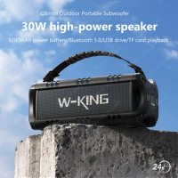 W-KING D8MINI 30W Deep Bass Portable Bluetooth Speakers IPX6 Waterproof Outdoor Speaker HD Stereo Sound/TWS Wireless Pairing/NFC