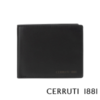 【Cerruti 1881】頂級義大利小牛皮12卡短夾皮夾 CEPU05710M(黑色 贈原廠送禮提袋)