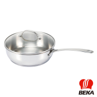 BEKA貝卡Victoria維多莉亞不鏽鋼單柄附蓋平煎鍋24cm(BVT-F24-SBK)