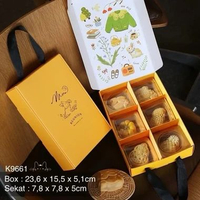 (5pcs) Kotak Mooncake sekat 6 K9661 dus Kue Bulan Box Packaging Mooncakely