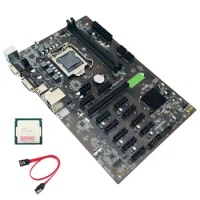B250 BTC Mining Motherboard with G3900 CPU+SATA Cable Supports DDR4 LGA 1151 12XGraphics Card Slot for BTC Miner