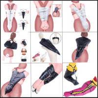 BDSM Leather Restriant Armbinder,Behind Back Straight Jacket Bondage,HandCuff For Sex,Slave Lockable Glove Arm Binder SM Sex Toy