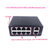 Standard protocol 802.3AF/AT 48V POE OUT/48V poe switch 100 mbps 8port POE with 2port uplink/NVR