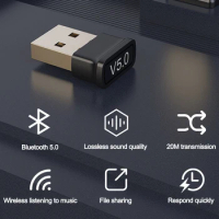 5.0 Adapter Mini USB Dongle Computer USB Receiver Audio Music Bluetooth-Compatible 5.0 For PC Speaker Mouse For Windows 7/8/10