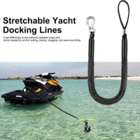 Mooring Rope Extendable Yacht Docking Line Portable Dock Line With Hook For Boat 4ft Rope Bungee Cord Dockline Boats Kayak Tools
