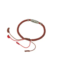 Tibetan Elemental Bracelet 925 Silver 9-Eye Dzi Tianzhu Handwoven Bracelet for Men and Women's Primordial Year Bracelet