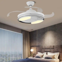 Modern stealth fan lights Nordic fan chandelier living room dining room household silent 42 inch ceiling fan lights