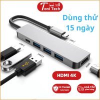 Cổng chuyển đổi Type C sang HDMI, USB cho Macbook, iPad, Laptop. Hub Type C 5 trong 1 to HDMI 4K, 2K